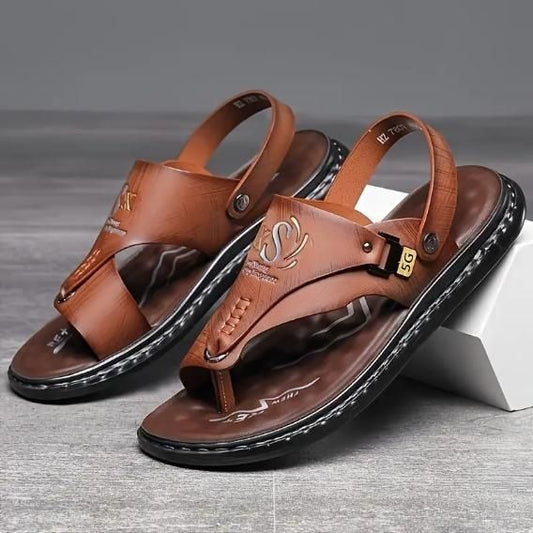 👞 Men's Casual Synthetic Leather Sandal – Brown