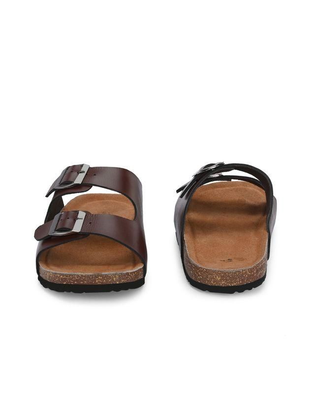 👣 Urban Soles Men's Arizona Brown Leather Sandals – Timeless Comfort, Classic Style 👣