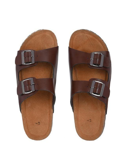 👣 Urban Soles Men's Arizona Brown Leather Sandals – Timeless Comfort, Classic Style 👣